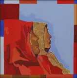 Piers Ottey, Red Fred, mixed media on canvas board