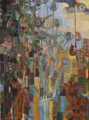 Matt Underwood, Over Willowherb and Teasel, oil on canvas laid on board