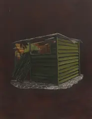 Julian Perry, Green Shed' (Olympic Shed XI), oil on board