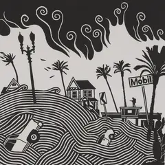 Stanley Donwood, Mobil, 2012, linocut
