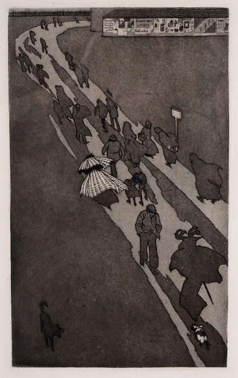 Eugen Kirchner, November, aquatint etching