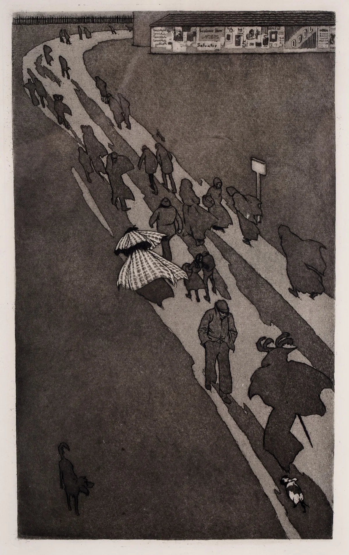 Eugen Kirchner, November, aquatint etching