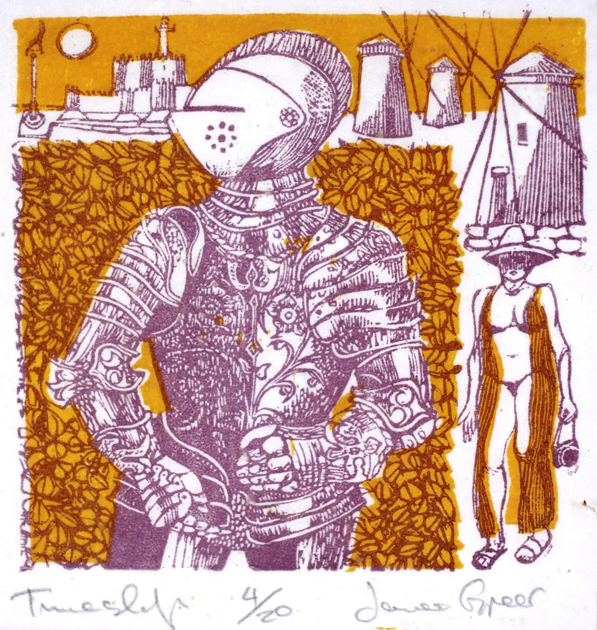 James Greer, Timeslip, limited edition two colour wood engraving