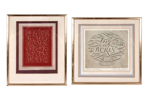 Leo Wyatt, Two calligraphy works, engraving, artists proof