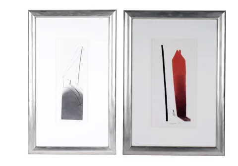 Mackenzie Thorpe, Two telegraph pole studies, limited edition photo lithograph 330/850