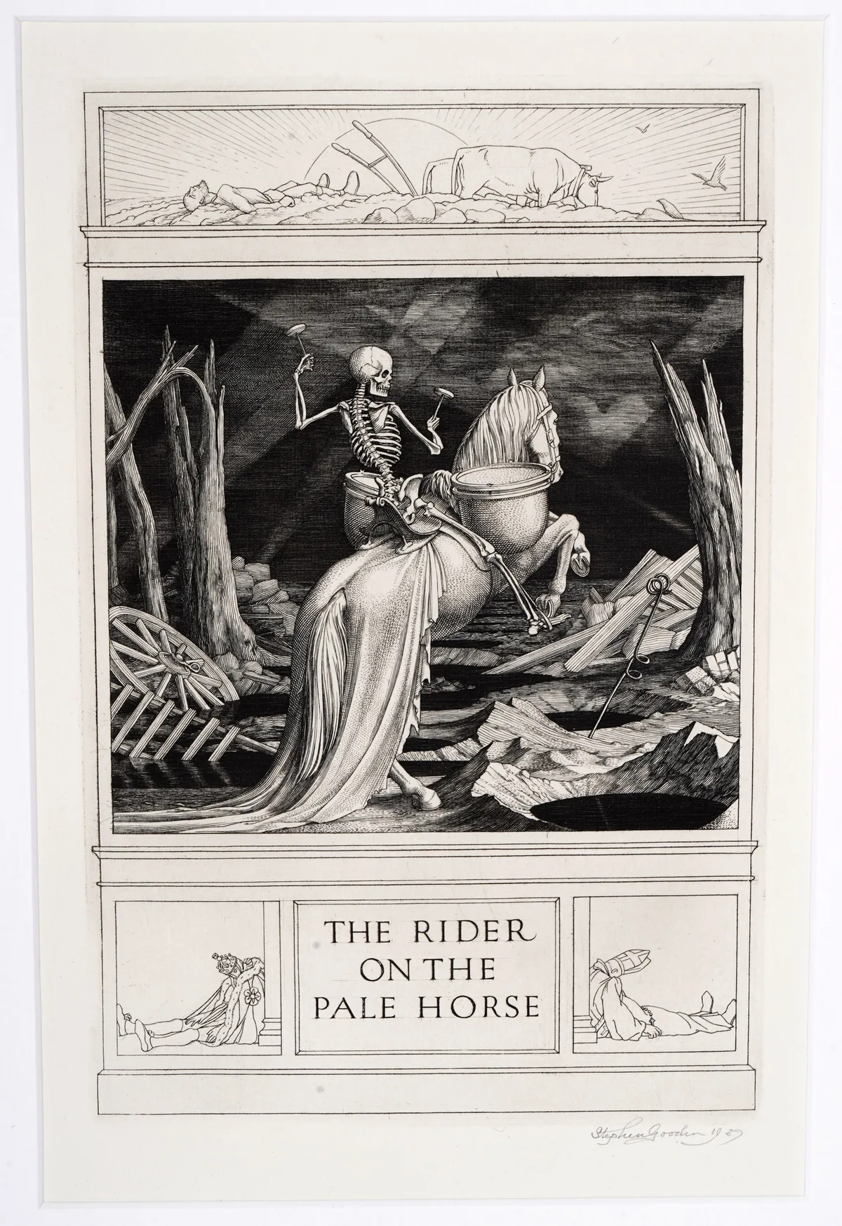 Stephen Gooden, The Rider on the Pale Horse, engraving
