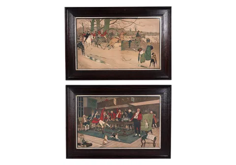 Cecil Aldin, Two plates from The Fallowfield Hunt, lithograph