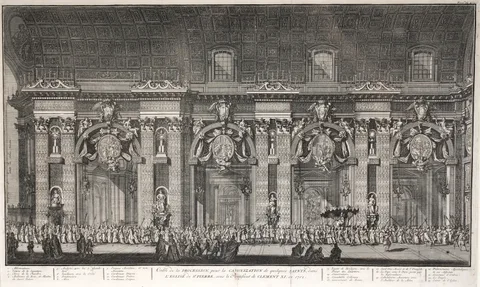 Bernard Picart, Canonisation of saints in 1712, engraving