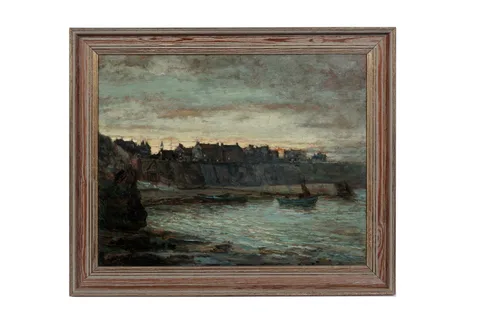 John Falconer Slater, Cullercoats, oil on board