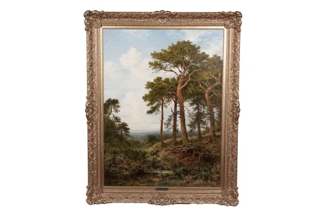 Benjamin Williams Leader, Surrey Pine Trees, oil on canvas