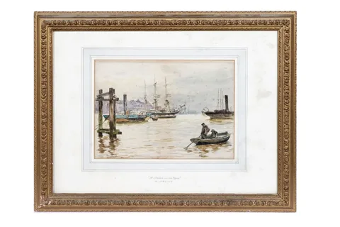 Robert Jobling, A Sketch on the Tyne, watercolour