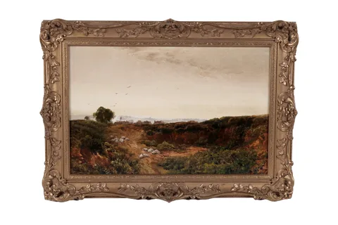Sheep resting, sunset by Edmund Morison Wimperis, oil on canvas, sold Dec 2025