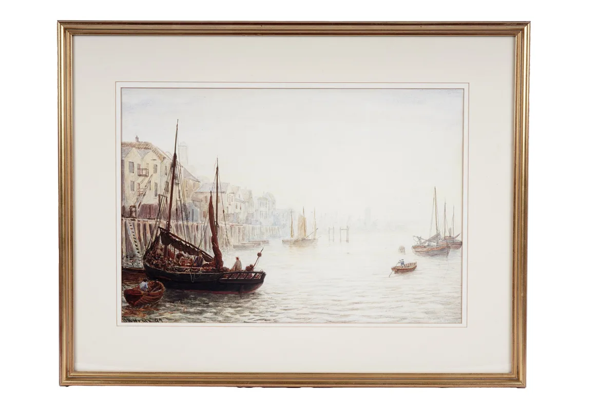 Bernard Benedict Hemy, North Shields Fish Quay, watercolour
