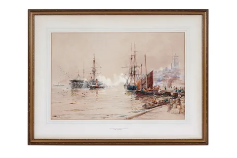 Thomas Bush Hardy, The Tyne at North Shields, watercolour