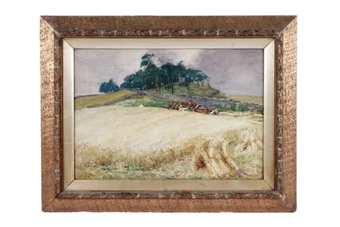 John Atkinson, Hay Cutting, watercolour