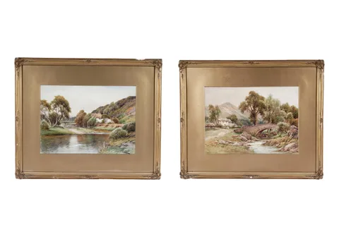 Harry Sticks, Two Lake District landscape views, watercolour