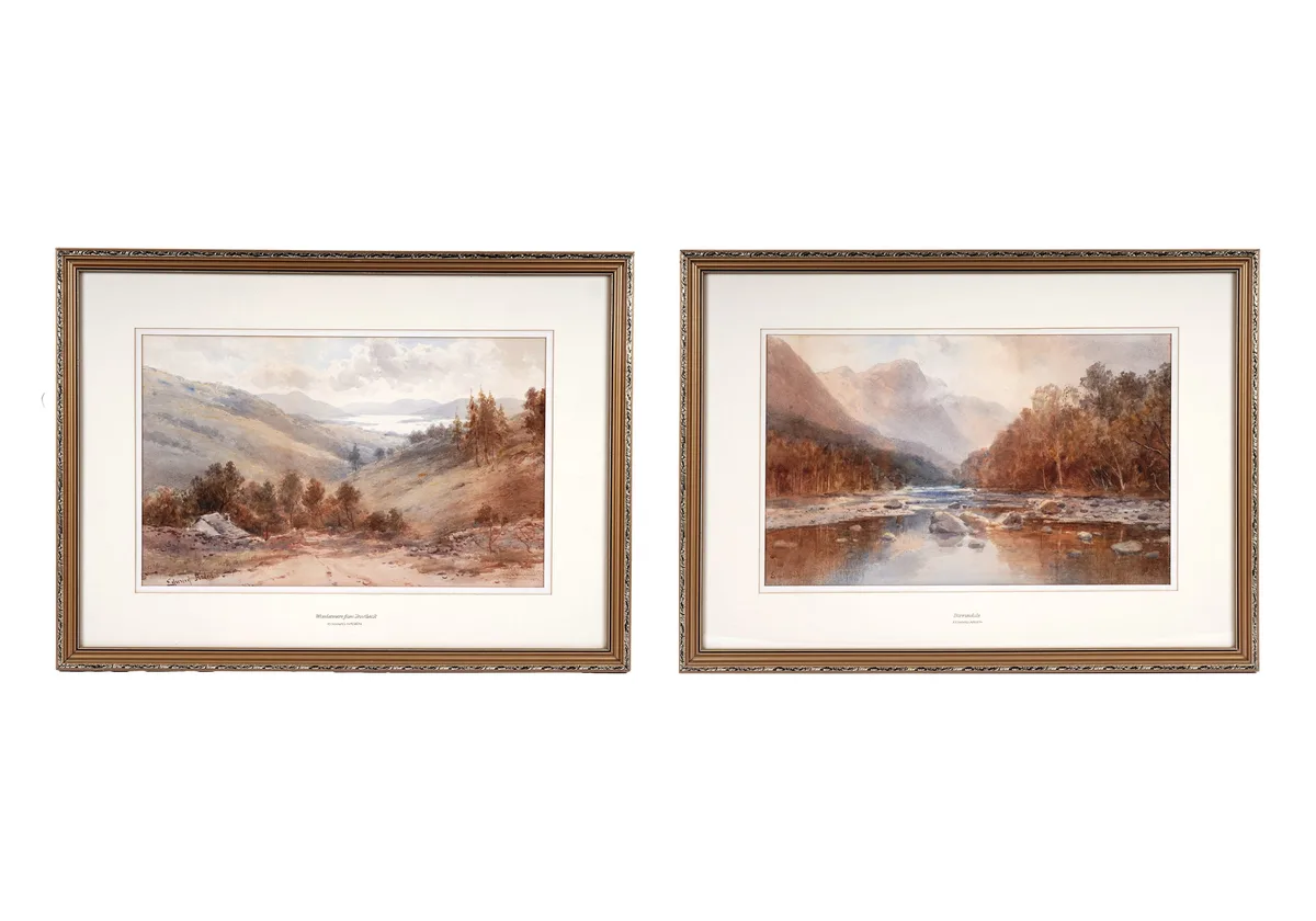 Borrowdale, and Windermere from Troutbeck by Edward Tucker Jr, watercolour, sold Dec 2025