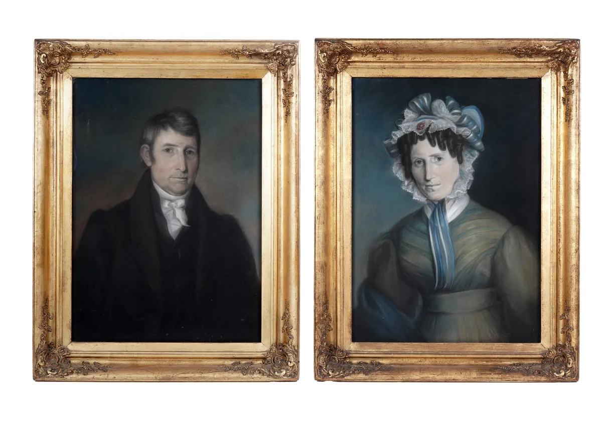 British School, A pair of Regency Period portraits, pastel