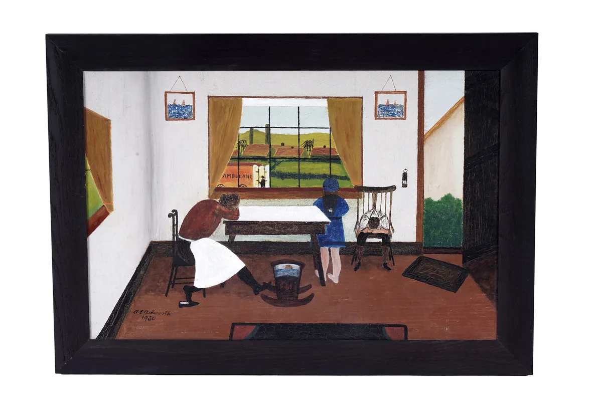 A. E. Ashworth, A family tragedy, oil on board