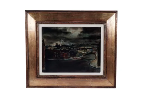 Tom Whitehead, West Riding Village, oil on board