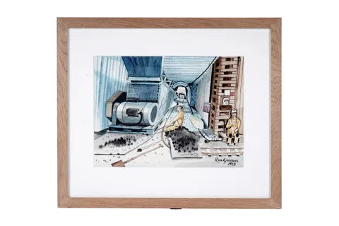 Ron Gribbons, The Extractors, watercolour and ink