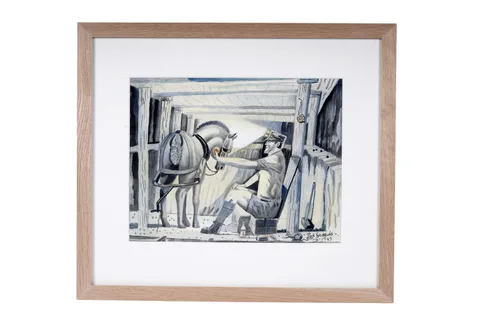 Ron Gribbons, Lunch Break, watercolour and ink