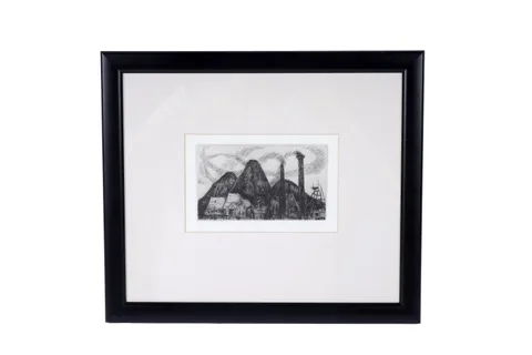 Tom McGuinness, Pit Head, etching and aquatint
