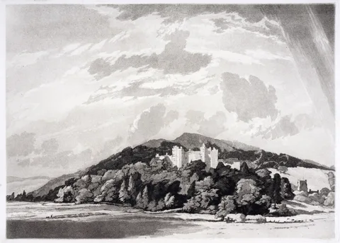 William Palmer Robins, Dunster Castle, pencil signed and dated to the margin 1948