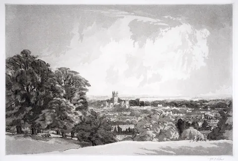 William Palmer Robins, Evening, Canterbury, pencil signed and dated to the margin 1954