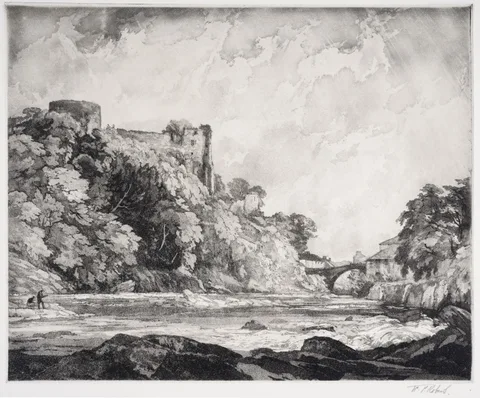 William Palmer Robins, Showery Day, Barnard Castle, pencil signed and dated to the margin 1959