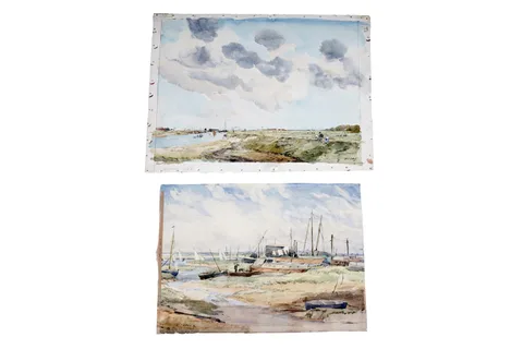 William Palmer Robins, Two marine views, watercolour