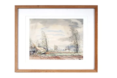 William Palmer Robins, Farming scene with horse and cart, watercolour