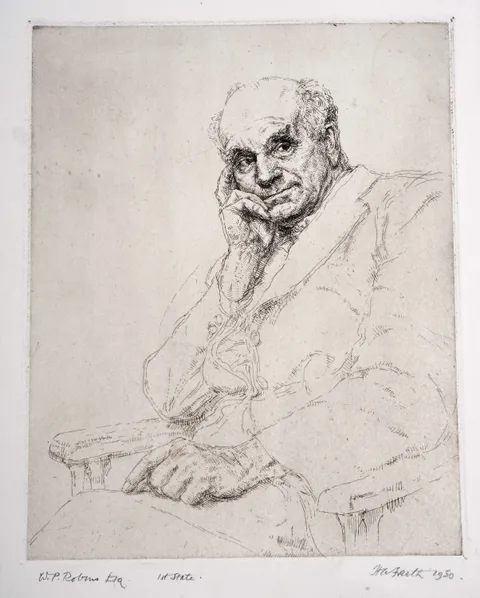 Andrew Freeth, W.P. Robins Esq., pencil signed, titled and dated '50