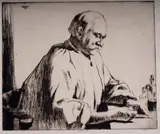 Ernest Stephen Lumsden, Portrait of a printmaker, possibly William Palmer Robins