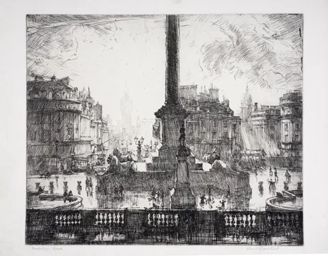 John C. Goodchild, Trafalgar Square, pencil signed and titled to the margin