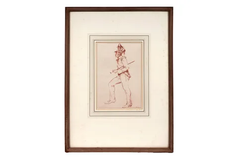 William Russell Flint, Bernard Clifton as the Recruiting Sergeant, pastel