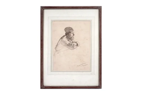 Malcolm Osborne, Portrait Study, pencil signed 'Malcolm Osborne at Amblside'