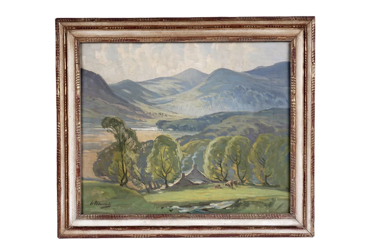 William Francis Burchell, Chimney Smoke and Trees, Lake District, oil on canvas