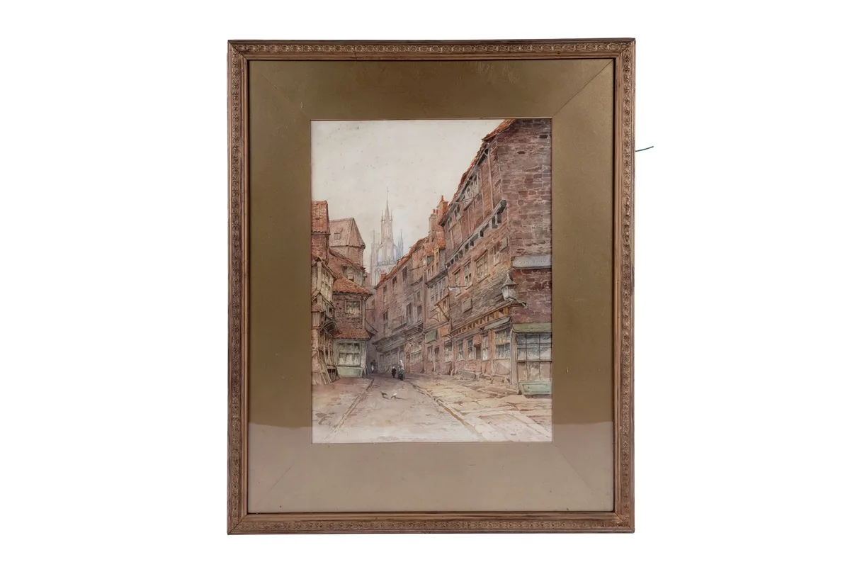 John Rock Jones, Castle Garth and Dog Leap Stairs, Newcastle-Upon-Tyne, watercolour