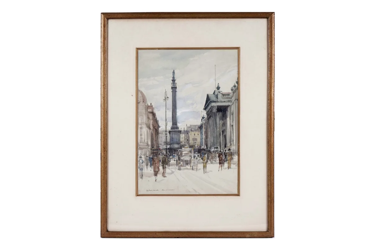 Allan Douglass Mainds, Grey Street, Newcastle, watercolour