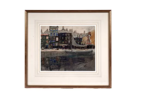George Edward Horton, In Rotterdam, watercolour wash and graphite