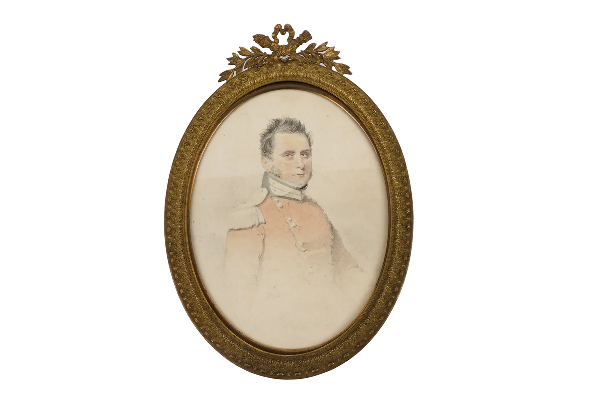 S. Pelham, Portrait of an Army Officer, watercolour drawing