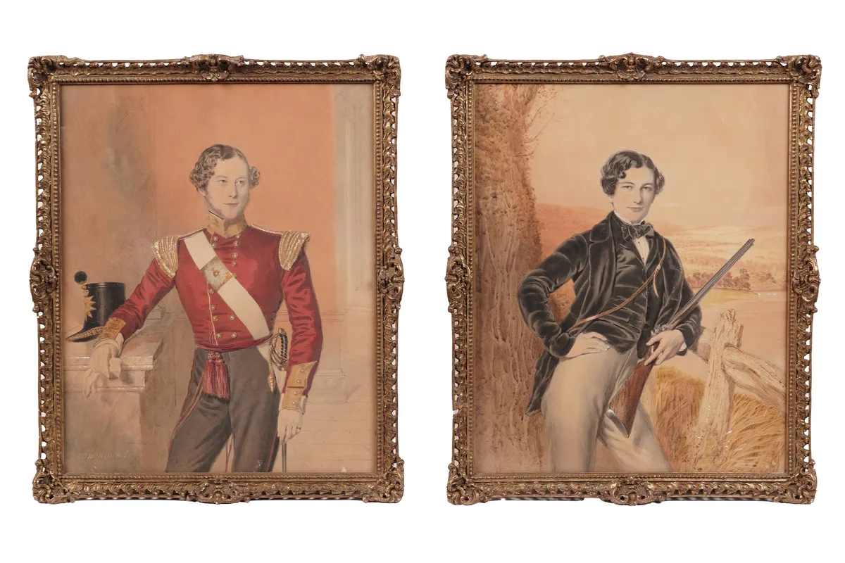 William Drummond, Portraits of gentlemen, watercolour drawing