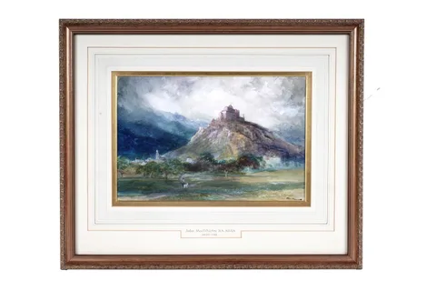 John MacWhirter, A Castle High upon a Mountain, watercolour and bodycolour