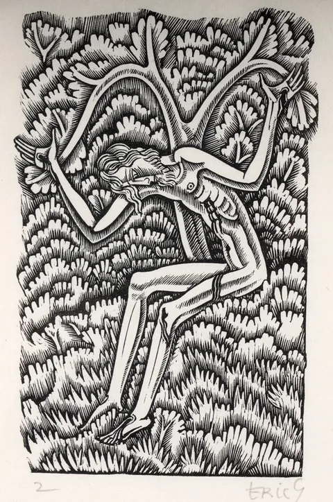Eric Gill, Christ Seated, pencil signed to the margin, numbered '2'