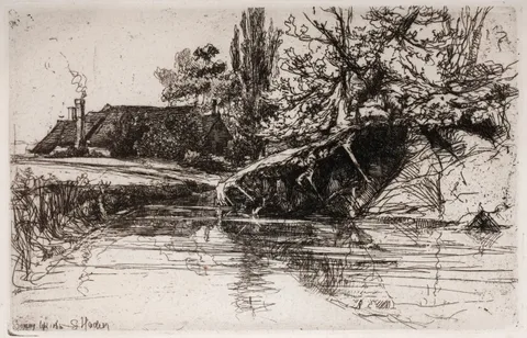 The Moat House by Francis Seymour Haden, etching, sold Nov 2025