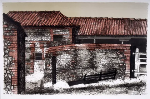 Norfolk Farm by Valerie Thornton, pencil signed to the margin, sold Nov 2025