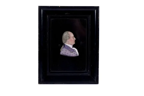 Samuel Percy, Miniature of David Garrick, unsigned, later research text verso in pencil
