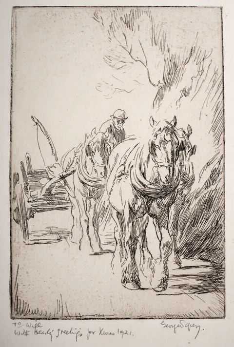 George Soper, Along the Lane, pencil signed with Christmas 1921 dedication to the margin