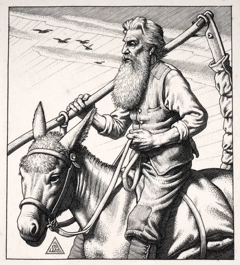Stanley Anderson, Old Father Time of Wiltshire, pencil signed to the margin, monogram in plate